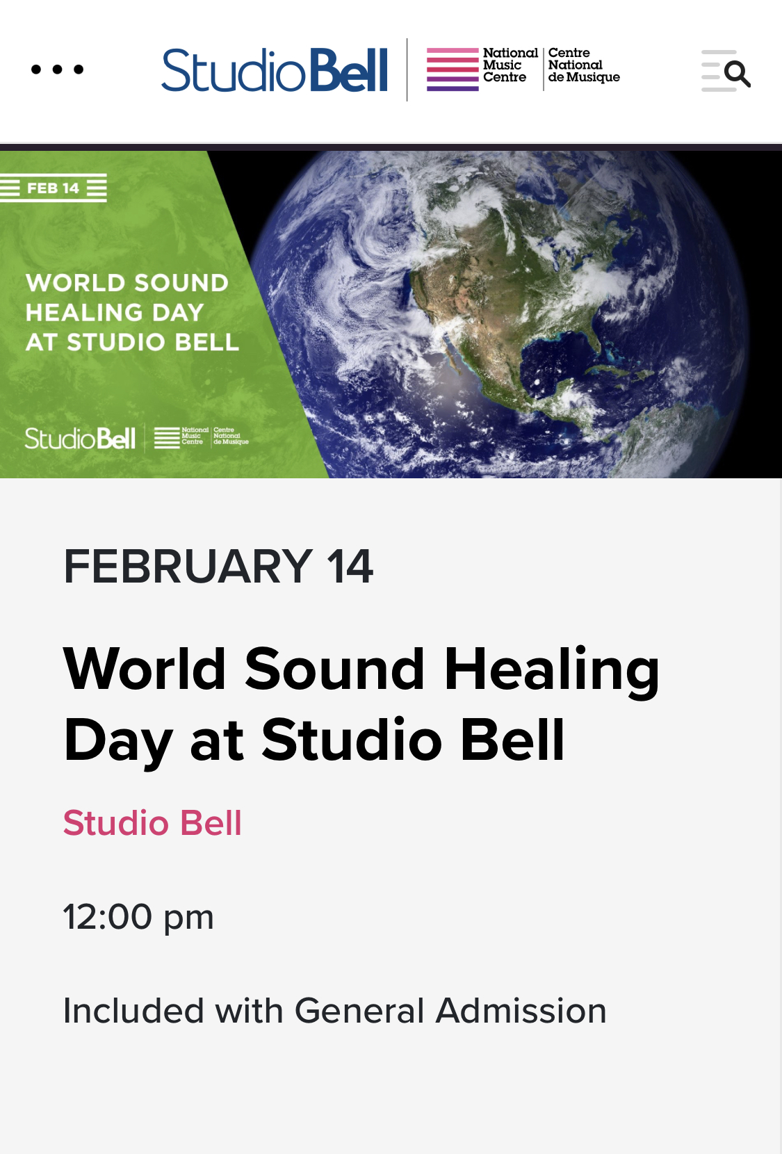 World Sound Healing Day at Studio Bell