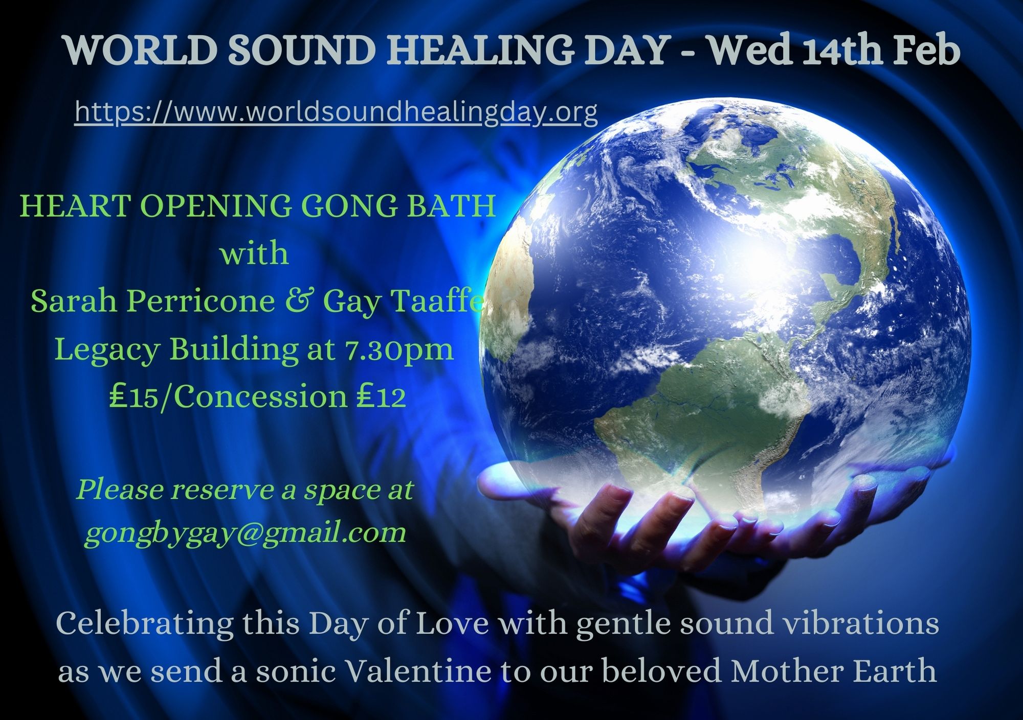 Heart Opening Gong Bath with Sarah Perricone & Gay Taaffe